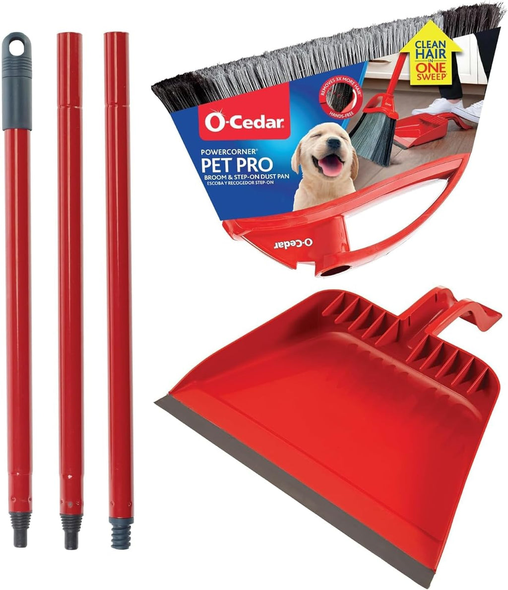 O-Cedar Pet Pro Broom with Step-On Dustpan