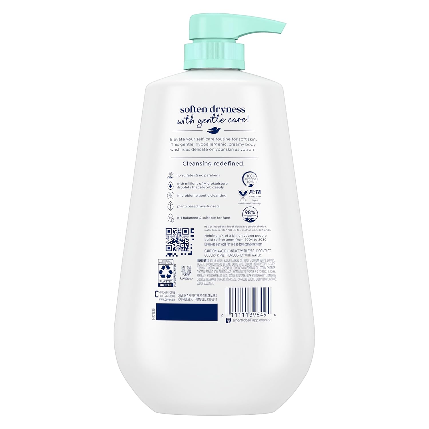 Dove Body Wash with Pump Sensitive Skin For 24hr Lotion-Soft Skin