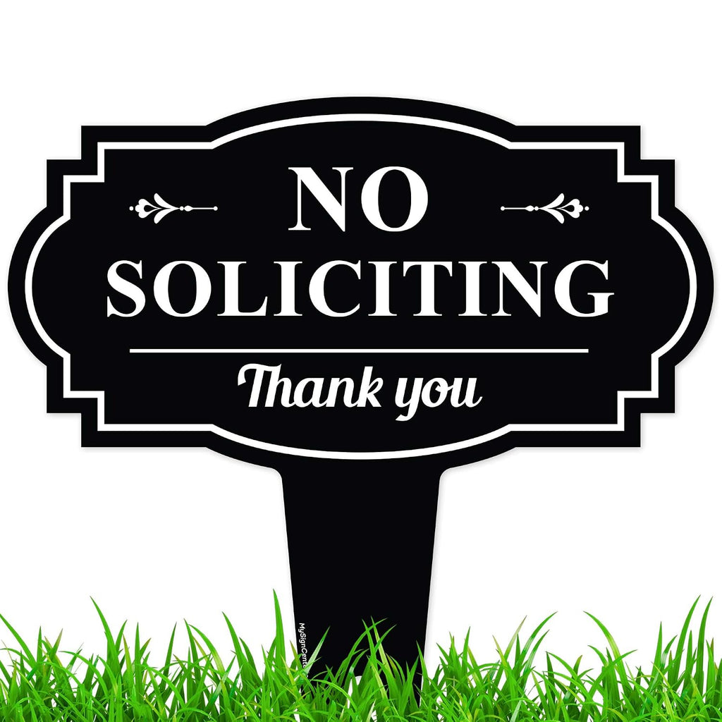 No Soliciting Sign For House, No Soliciting Yard Sign, 11x11 Inches, Rust