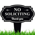No Soliciting Sign For House, No Soliciting Yard Sign, 11x11 Inches, Rust