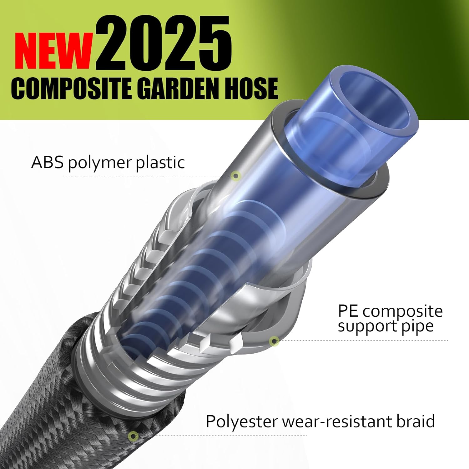 Relxitl Garden Hose, Flexible Water Hose, Ultra Lightweight Non-Expanding