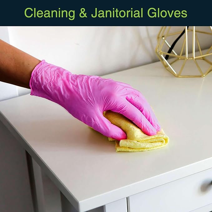 FifthPulse Fuchsia Hot Pink Nitrile Disposable Gloves - 3 Mil Nitrile