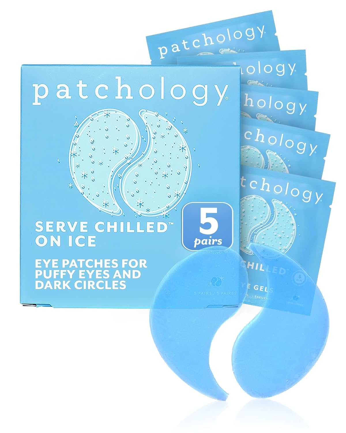 Patchology Iced Cooling Under Eye Mask Patches with Peptides, Cloudberry Oil & Bakuchiol ‰ÛÒ Firming & Soothing Eye Gels to Reduce Fine Lines and Under Eye Bags ‰ÛÒ Hydrating Under Eye Pads (5 Pairs)