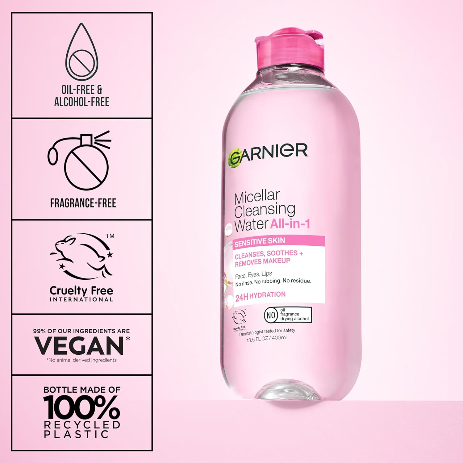 Garnier Micellar Water, Hydrating Facial Cleanser & Makeup Remover, Suitable