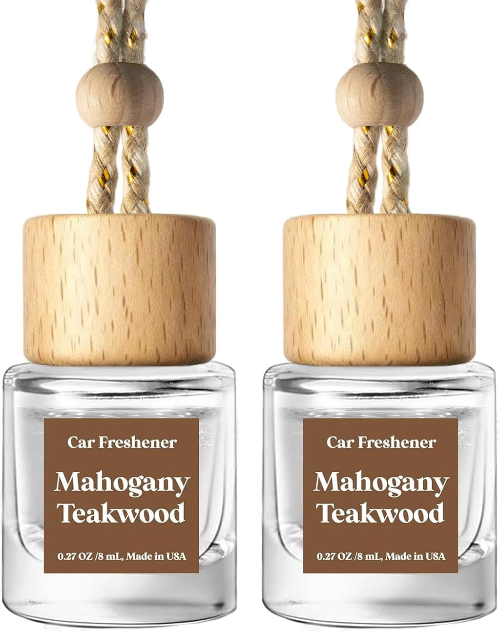 C Classy Car Air Freshener Hanging 2 Pack, Mahogany Teakwood Essential Oil