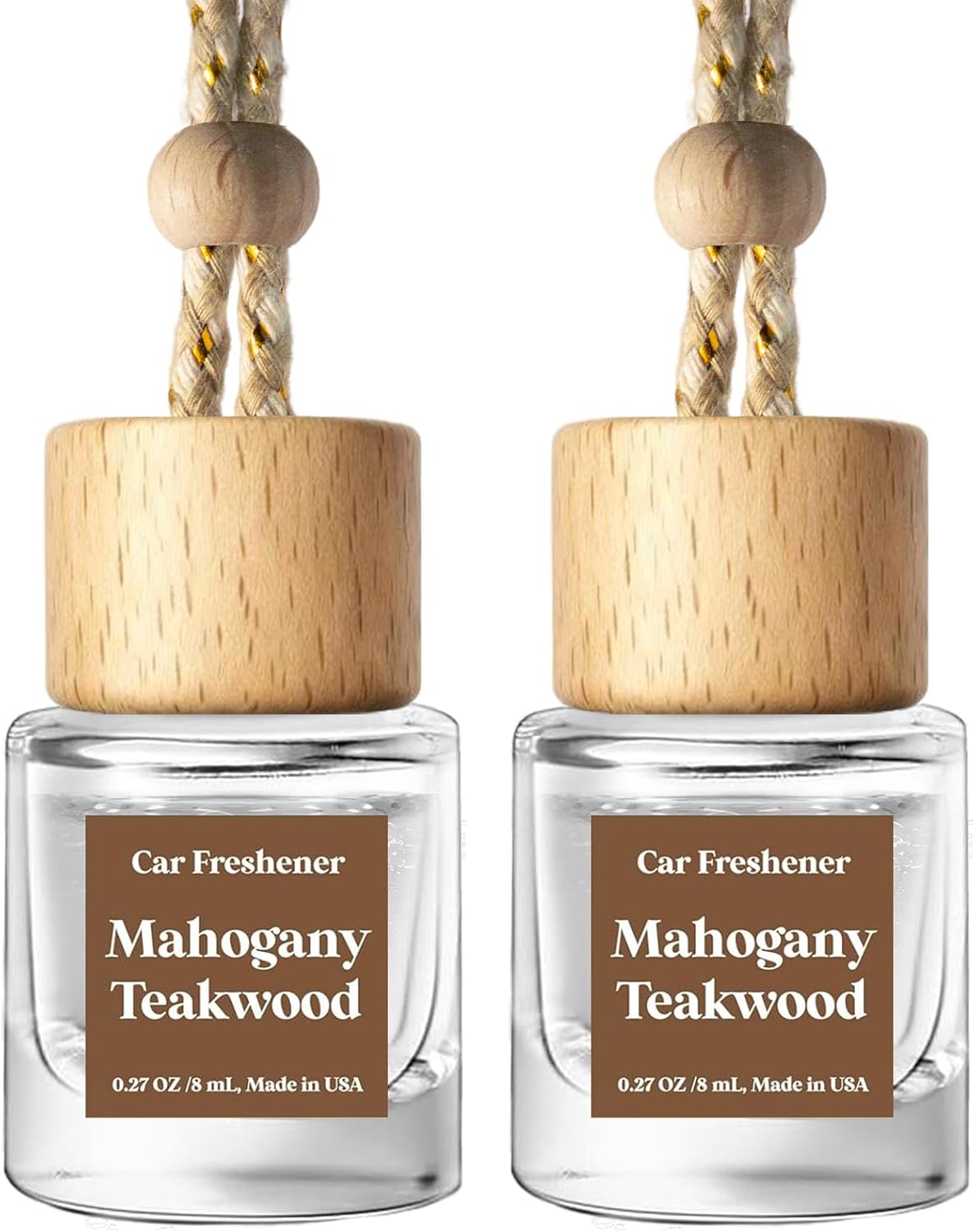 C Classy Car Air Freshener Hanging 2 Pack, Mahogany Teakwood Essential Oil