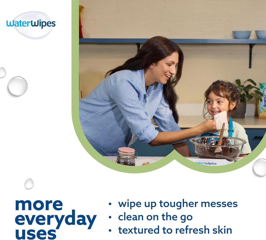 WaterWipes Sensitive+ Baby & Toddler Wipes, 3-In-1 Cleans, Cares, Protects