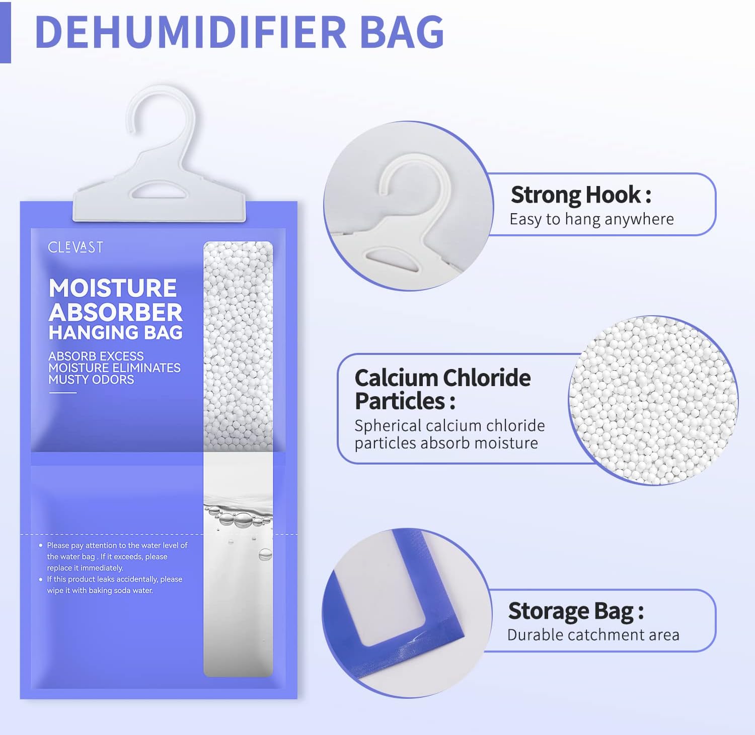 CLEVAST Moisture Absorbers Packets 10 Pack, Dehumidifier Bags for Closet
