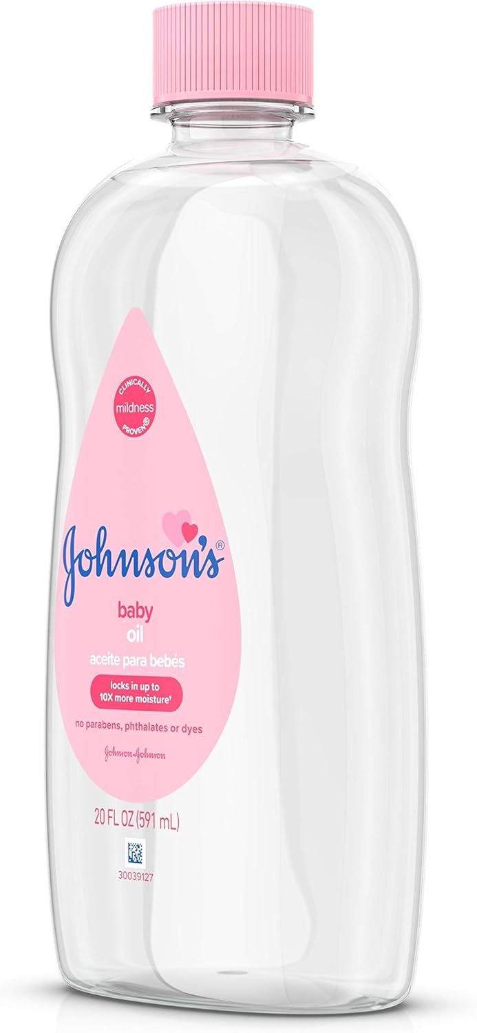 Johnson's Baby Oil, Pure Mineral Oil to help Prevent Moisture Loss for Baby