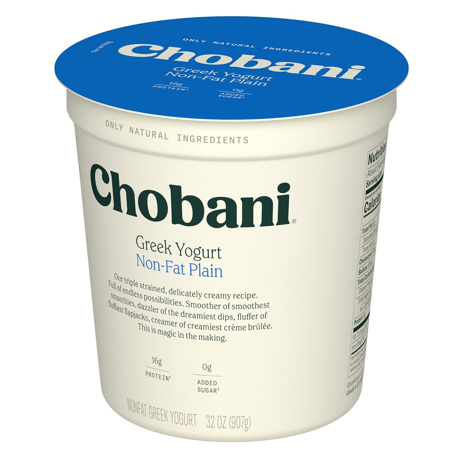 Chobaniå¨ Non-Fat Plain Greek Yogurt 32oz