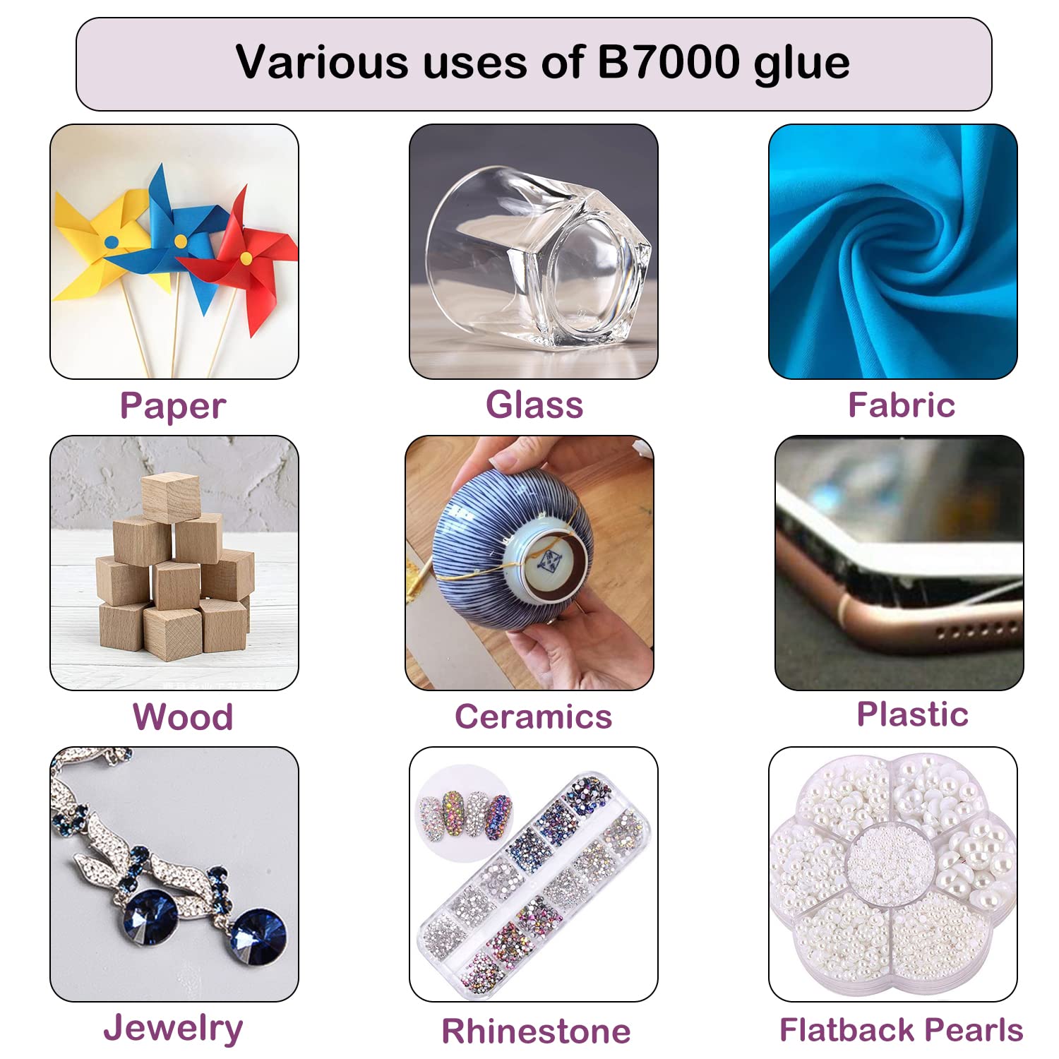 B7000 Jewelry Glue for Making, FITTDYHE 1PCS 50ML/1.69 fl oz Clear Adhesive