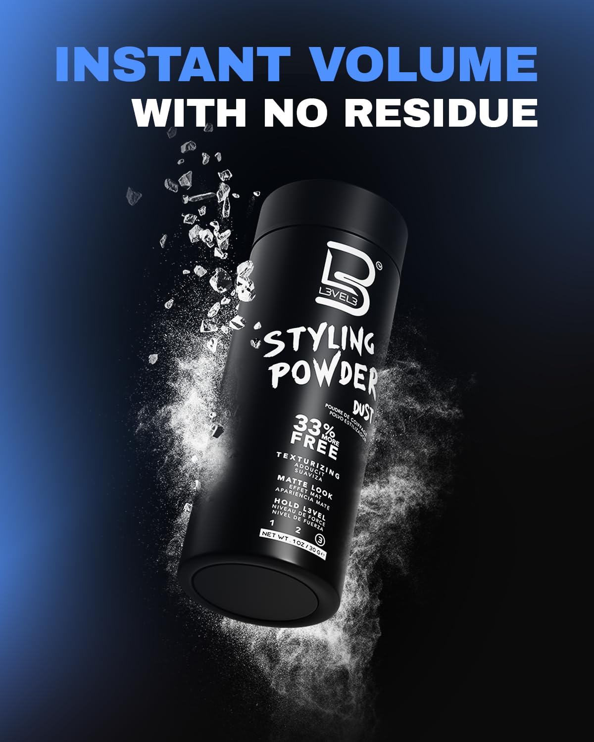 L3 Level 3 Styling Powder - Natural Look Mens Powder - Easy to Apply with No