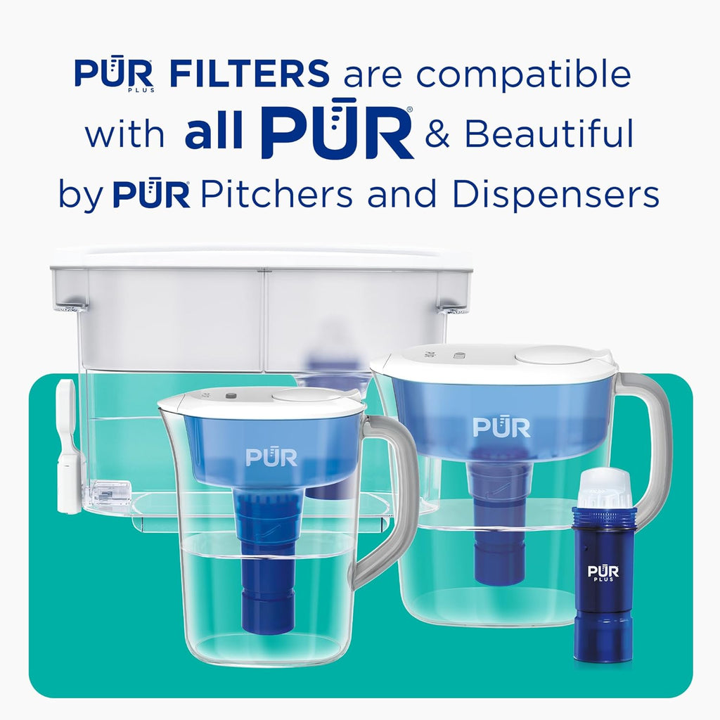 PUR Plus Water Filter Replacement for Pitchers & Dispensers, 6-Month Supply