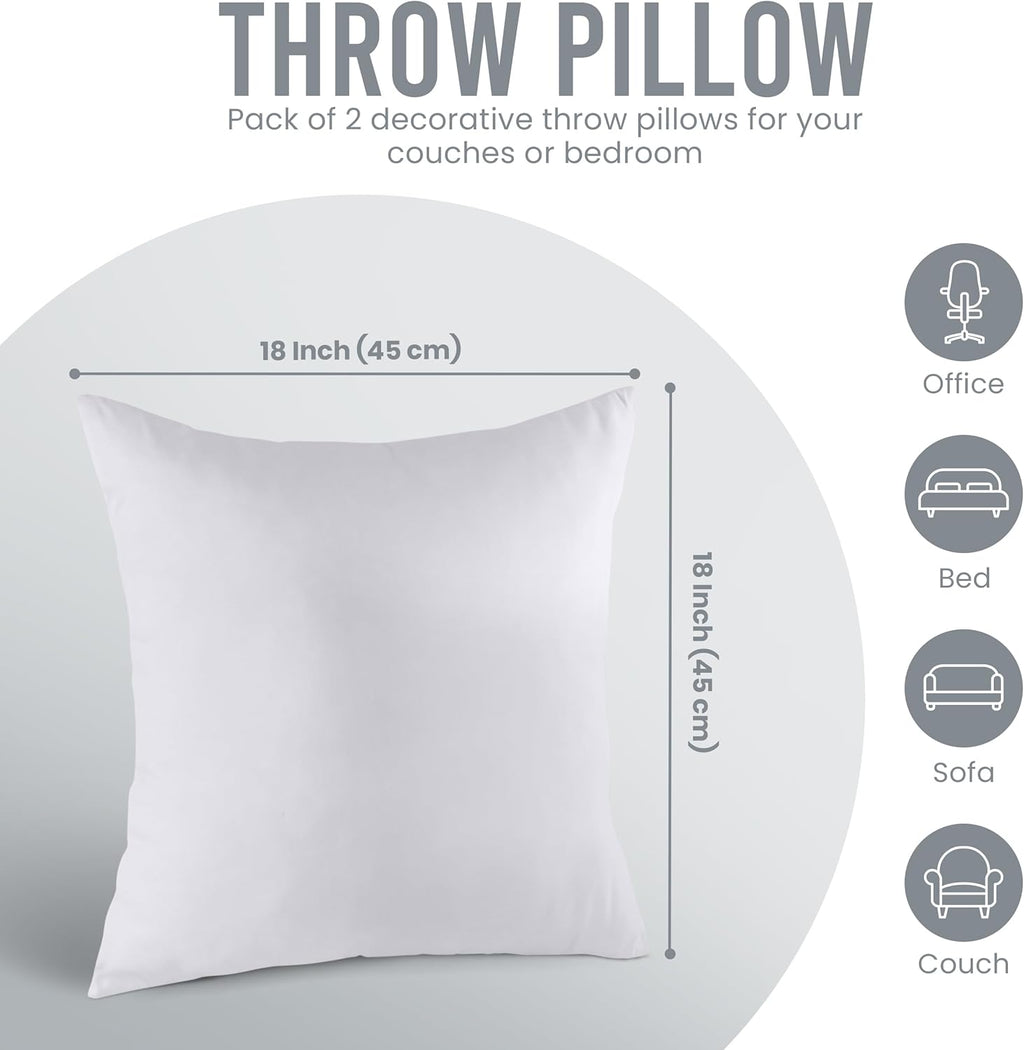 Utopia Bedding 18x18 Pillow Inserts, Set of 2, White ‰ÛÒ Indoor Decorative
