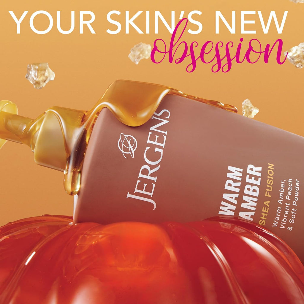 Jergens Shea Fusion Warm Amber Scented Lotion, Moisturizing Body Lotion with