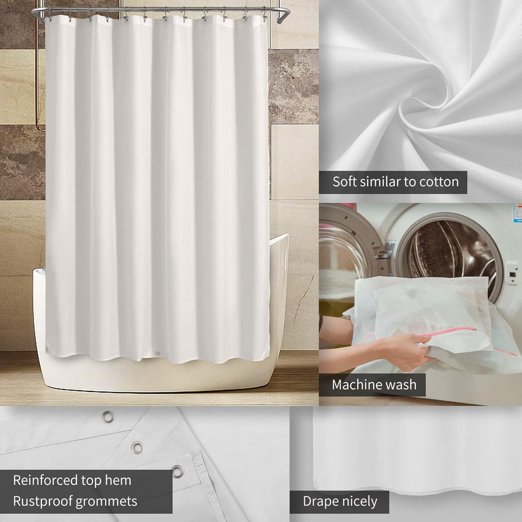ALYVIA SPRING Waterproof Fabric Shower Curtain Liner with 3 Magnets - Soft