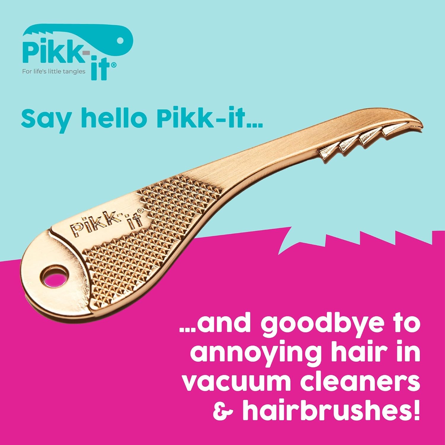 Pikk-it Vacuum Hair Brush Cleaner Tool ‰ÛÒ Removes Tangled Hair from Vacuums & Hairbrushes | Pet & Human Hair Removal Comb Rake | Improves Vacuum Cleaning Power (Single/Twin Pack) (1)