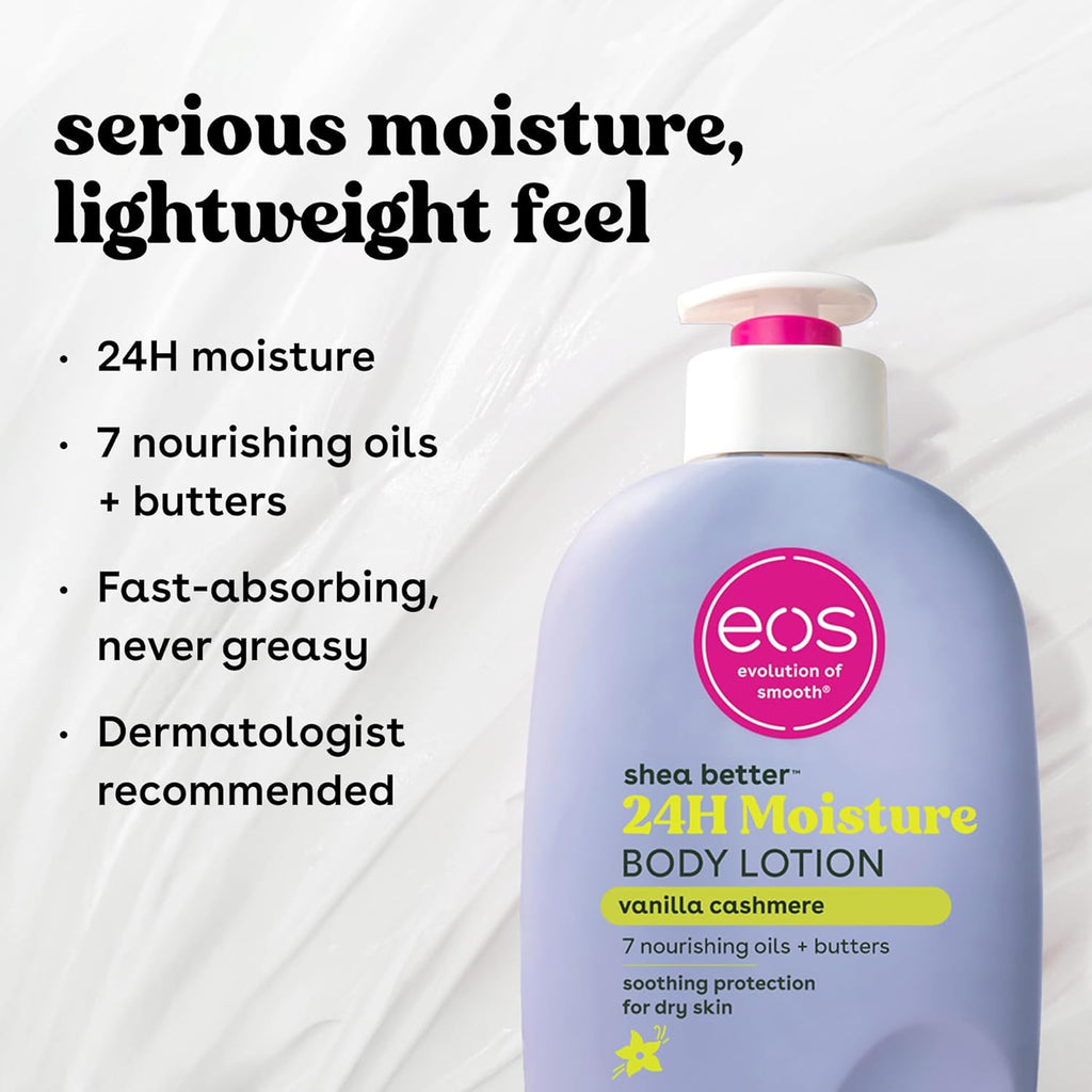 eos 24H Moisture Travel Body Lotion- Vanilla Cashmere, Travel Size Essential