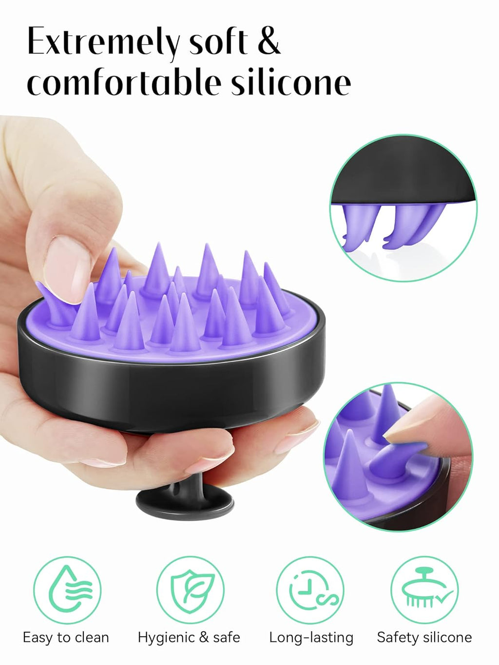 HEETA Scalp Massager Hair Growth, Soft Silicone Scalp Scrubber Shampoo Brush