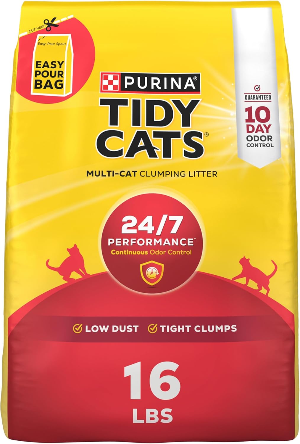 Purina Tidy Cats Clumping Cat Litter Odor Control, 24/7 Performance Multi Cat