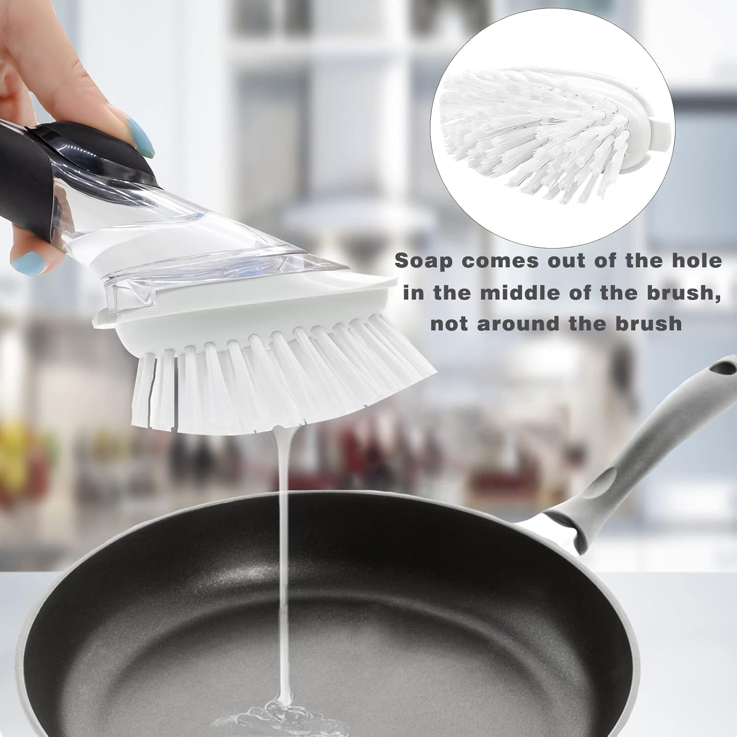Brush Refills for OXO Dish Brush - 4 Pack Dish Brush Cleaning Soap Dispensing