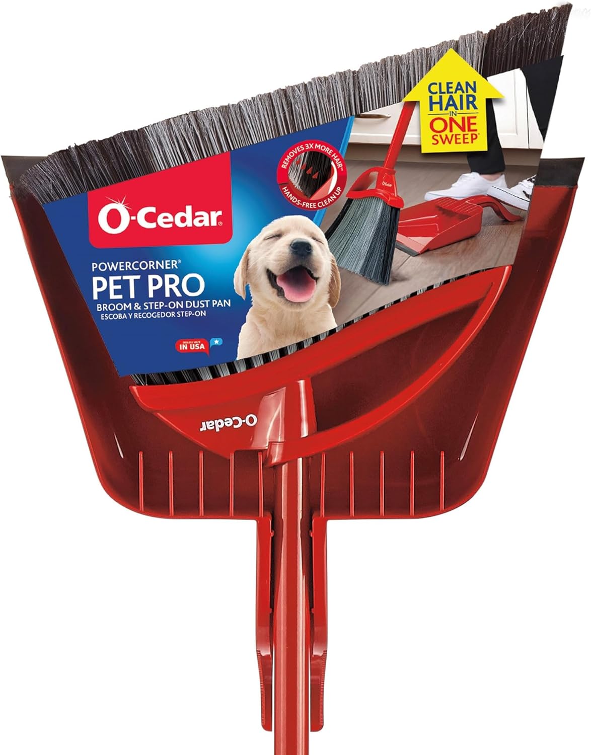 O-Cedar Pet Pro Broom with Step-On Dustpan