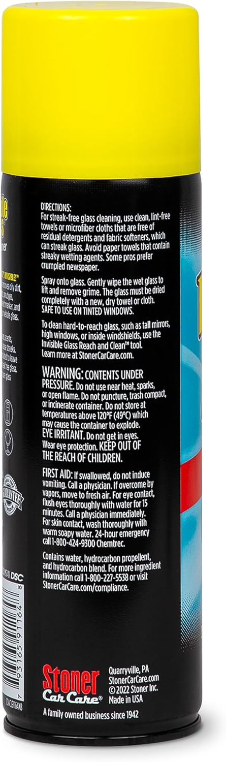 Invisible Glass 91164-2PK Premium Aerosol Glass Cleaner Spray for Car Windshields and Windows, Automotive and Home Window Cleaner, Streak-Free, Ammonia-Free, Tint-Safe ‰ÛÒ 19 oz (Pack of 2)