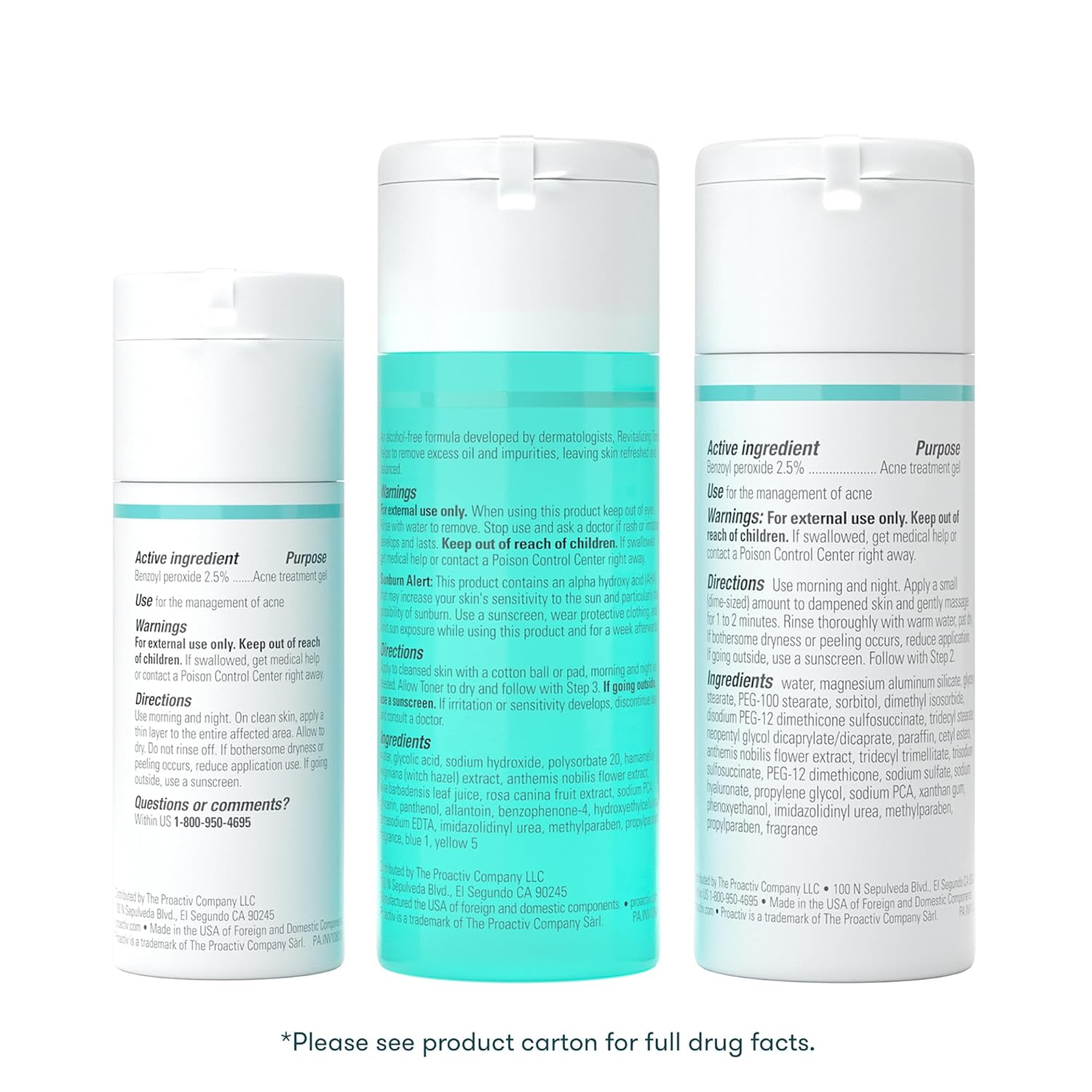 Proactiv 3 Step Acne Treatment - Benzoyl Peroxide Face Wash, Repairing Acne