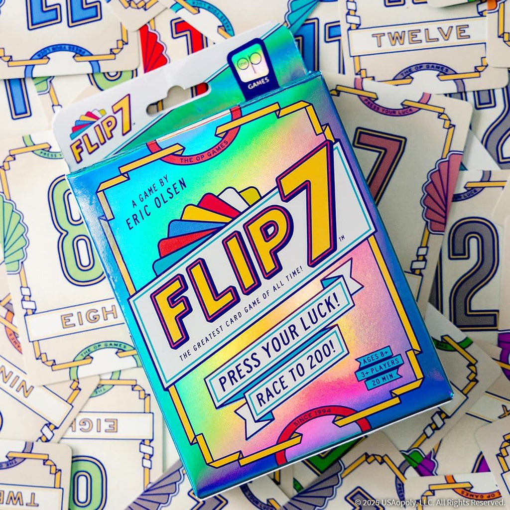 USAOPOLY Flip 7, The Ultimate Blend of Press Your Luck & Strategy, Fast-Paced
