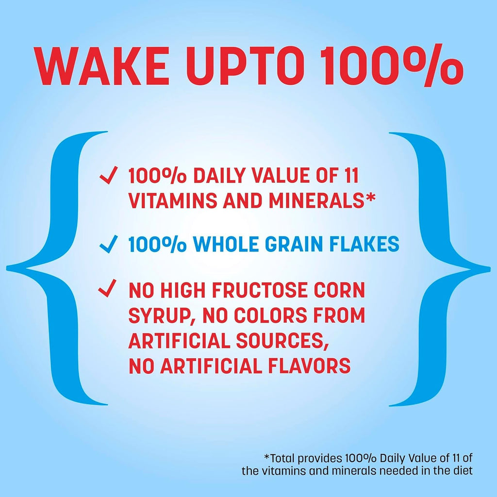Total Breakfast Cereal, 100% Daily Value of 11 Vitamins and Minerals, Whole