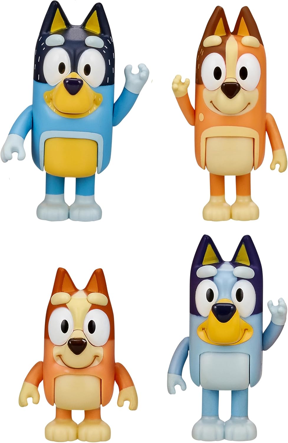 Bluey Family Figure Pack of 4, Robust Poseable Character Toys with Bingo