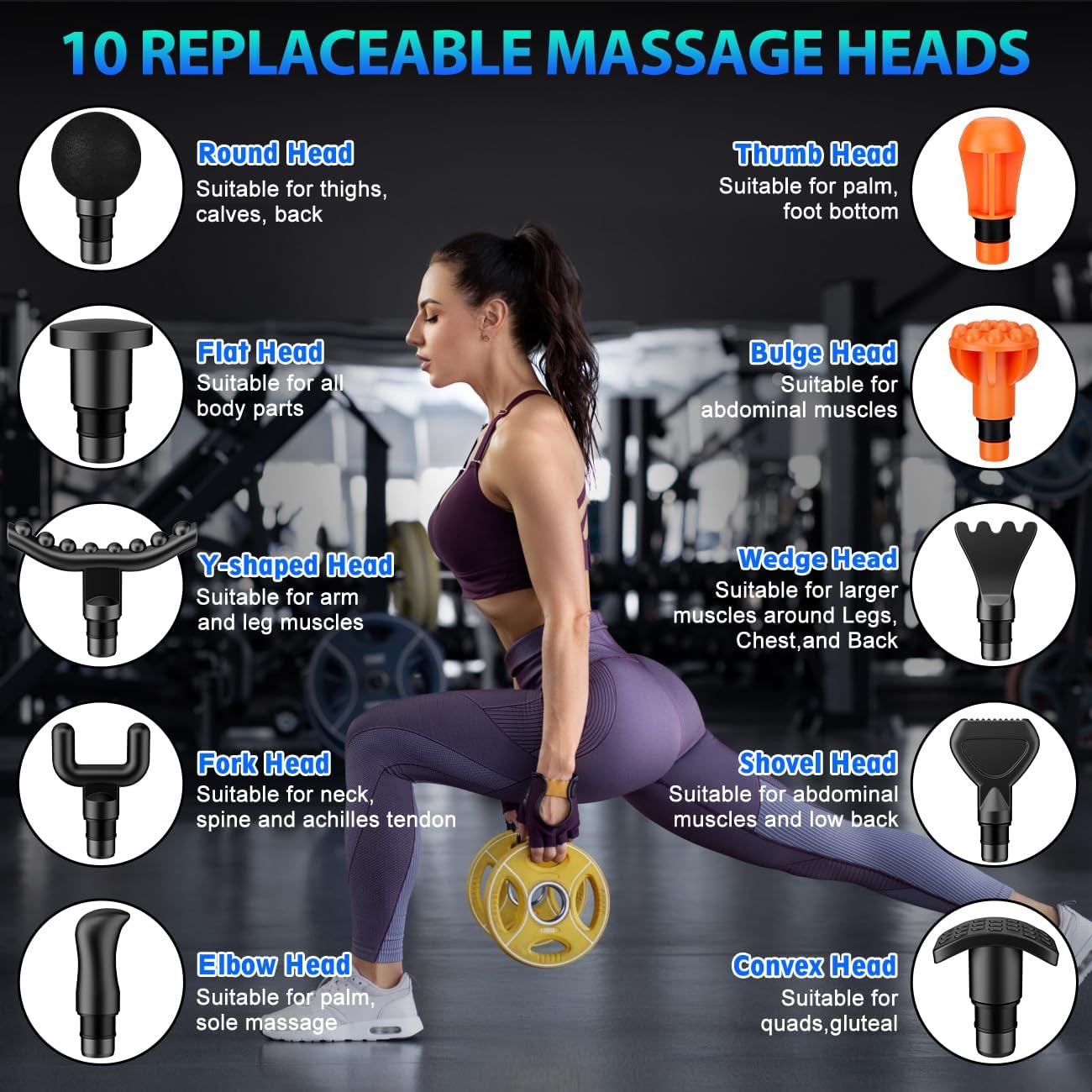 TOLOCO Massage Gun, Deep Tissue Back Massage for Athletes for Pain Relief