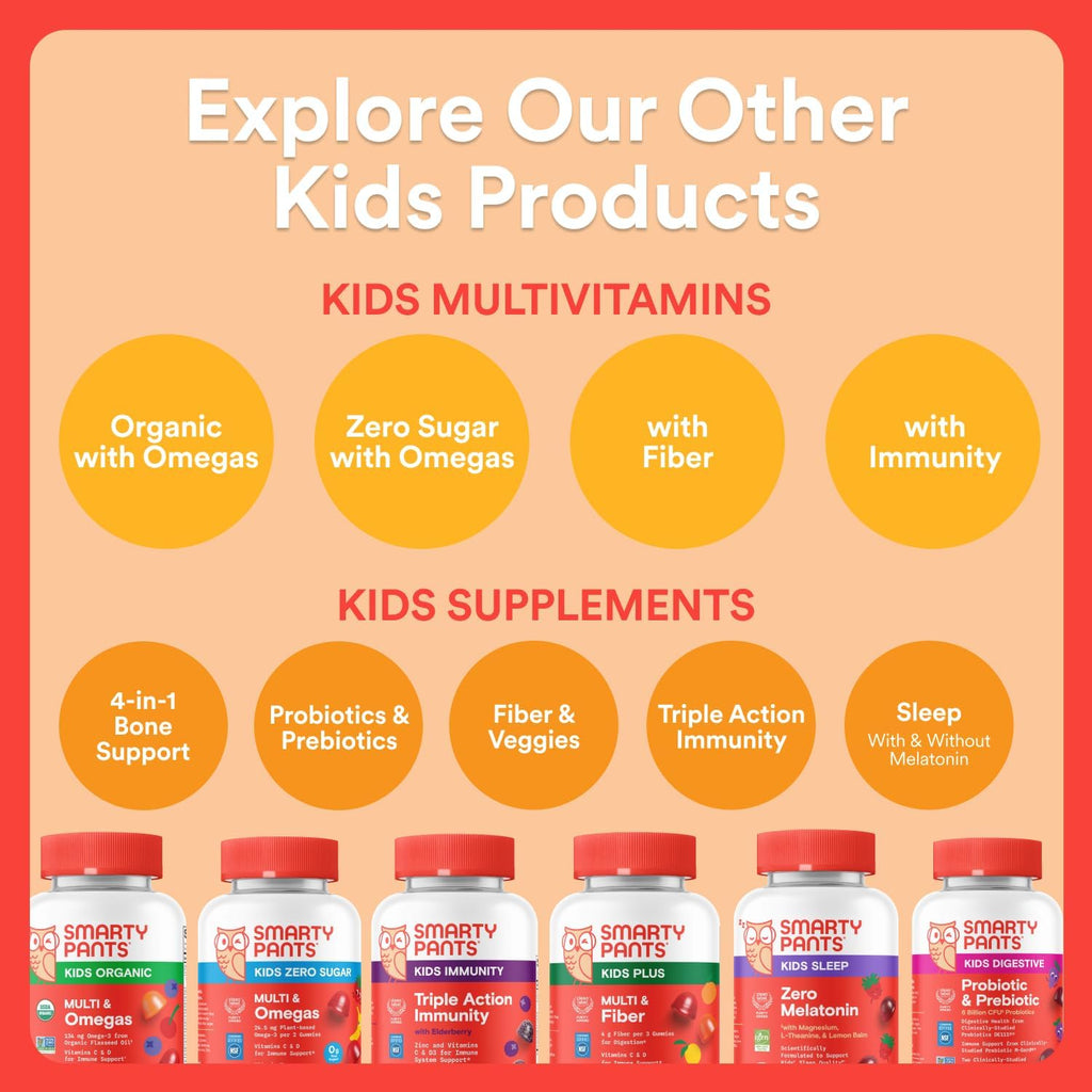 SmartyPants Kids Multivitamin Gummies with Omega 3 DHA/EPA, Vitamins D3, C
