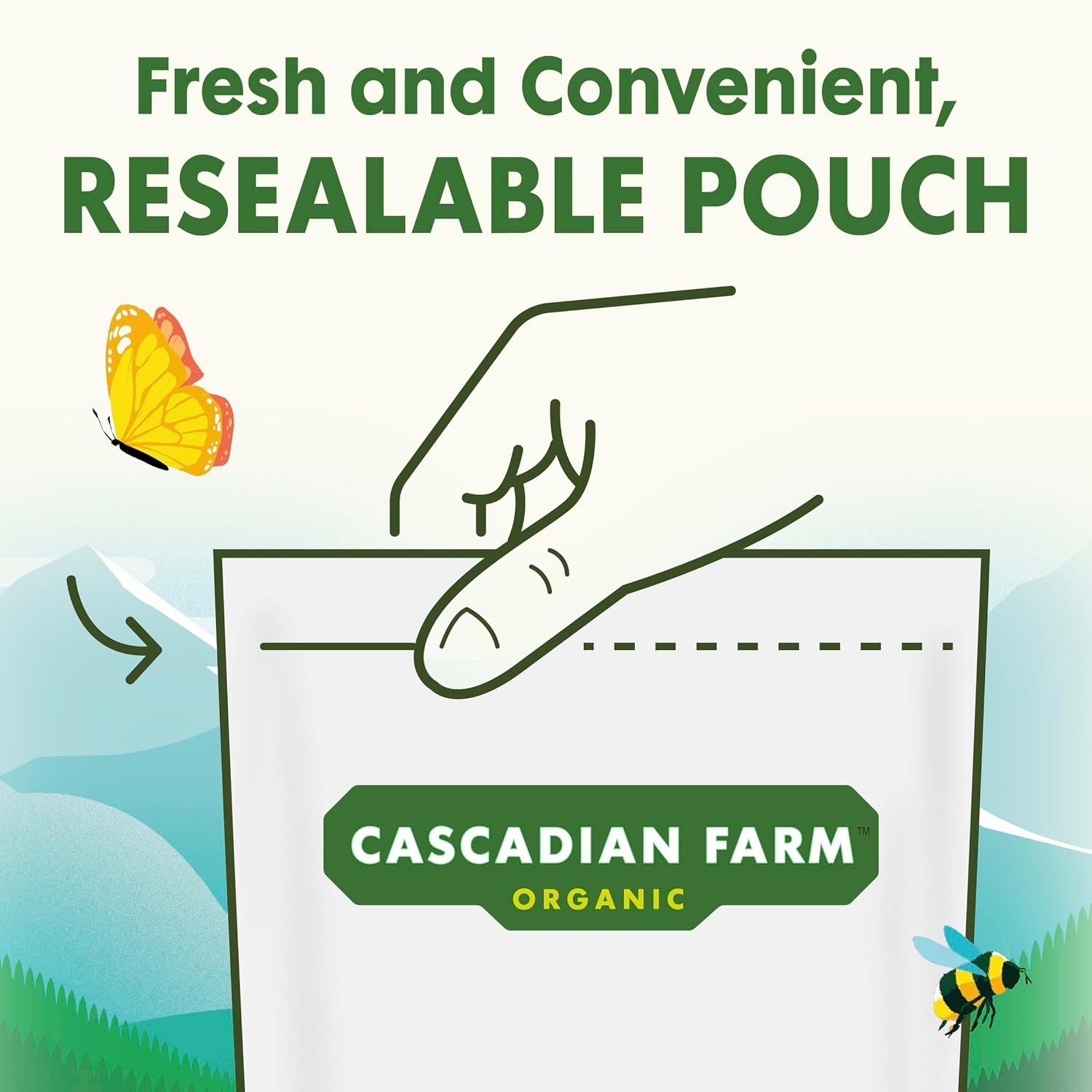 Cascadian Farm Organic Granola, Oats and Honey Cereal, Resealable Pouch, 11 oz