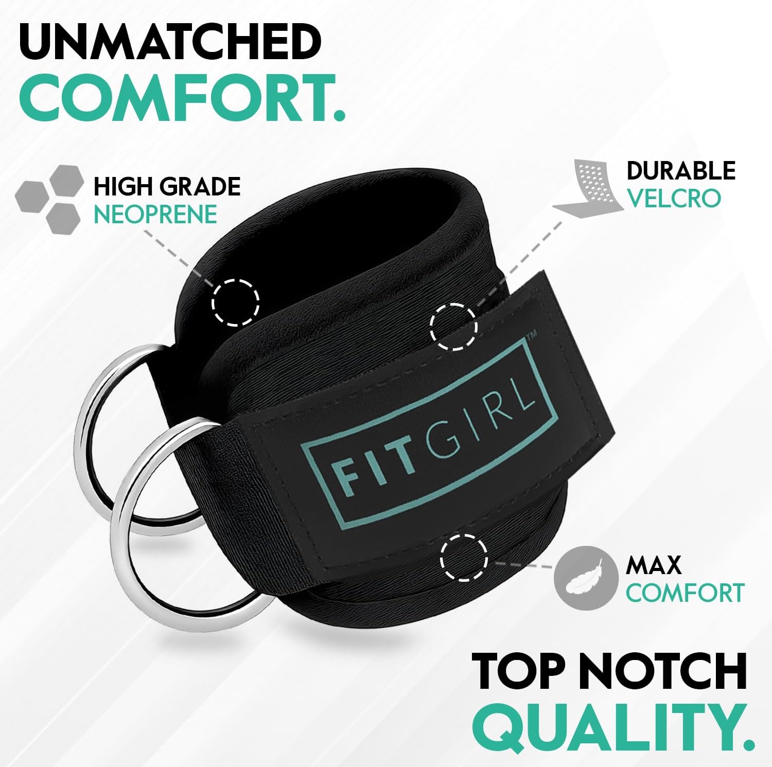 FITGIRL Ankle Strap for Cable Machine ‰ÛÒ Premium Padding and Comfort for Cable Exercise Machines, Cable Exercise Attachment for Home & Gym, Glute Workouts - Kickbacks, Leg Extensions, Hip Abductors