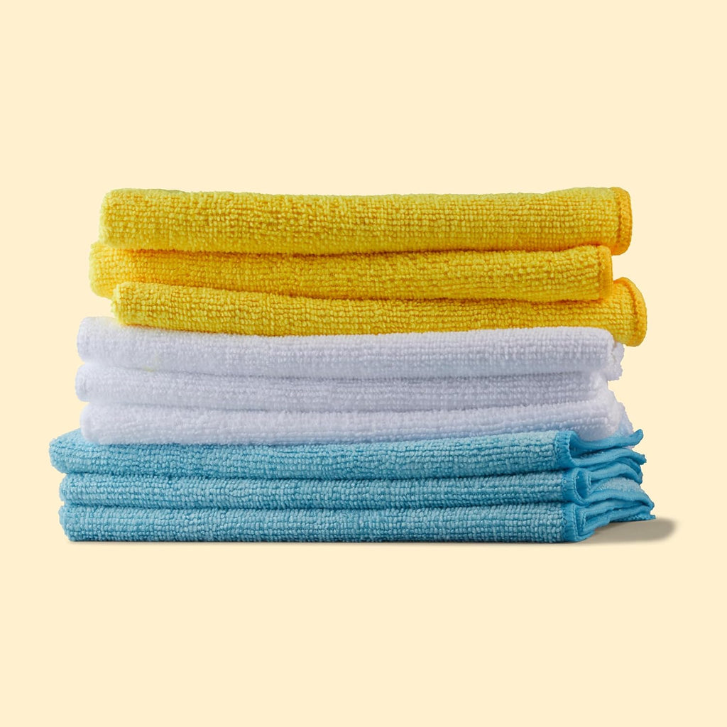 Amazon Basics Microfiber Cleaning Cloths, Ultra Absorbent, Lint Free, Streak