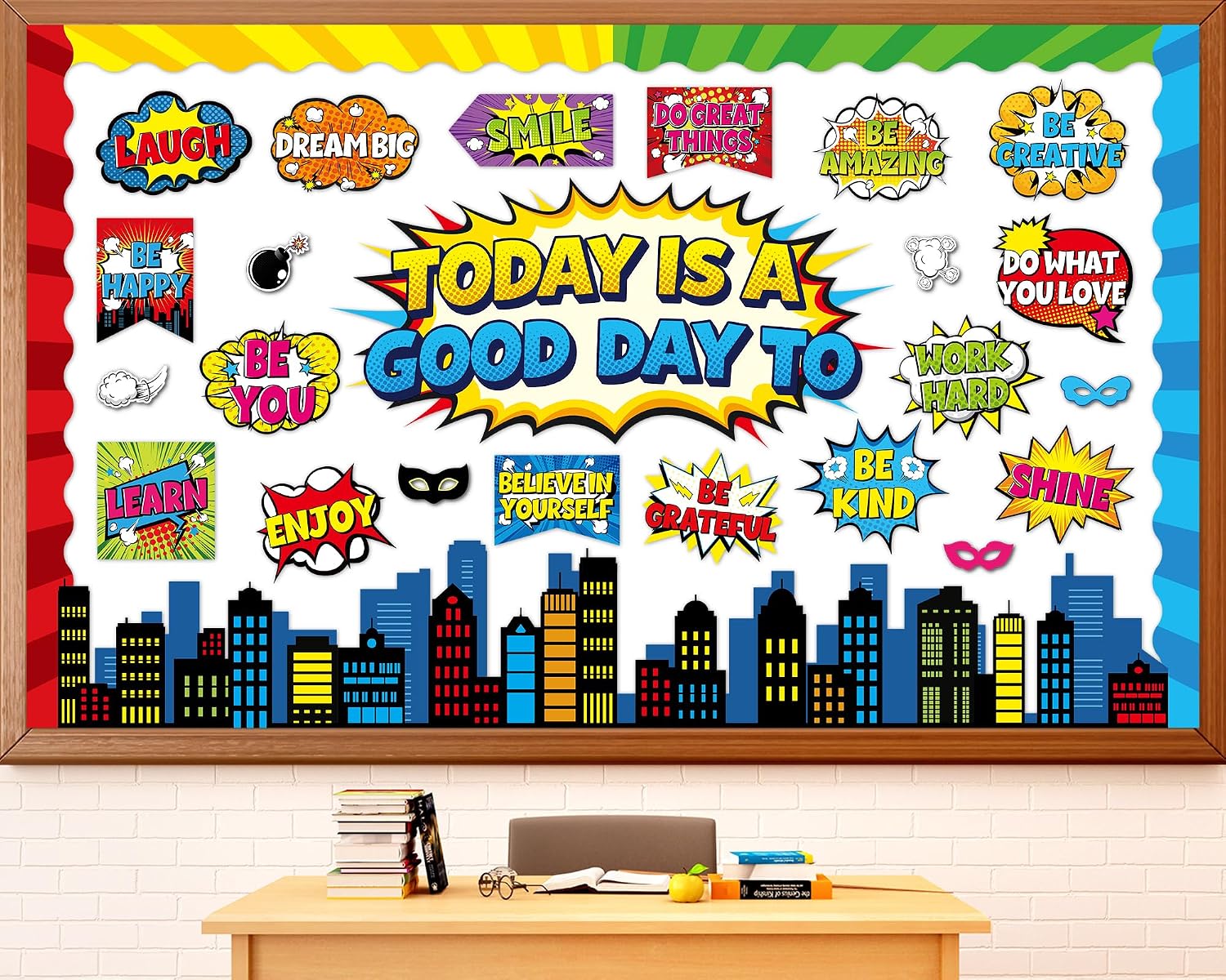 Hero Themed Mental Health Bulletin Board Set Motivational Classroom Decor