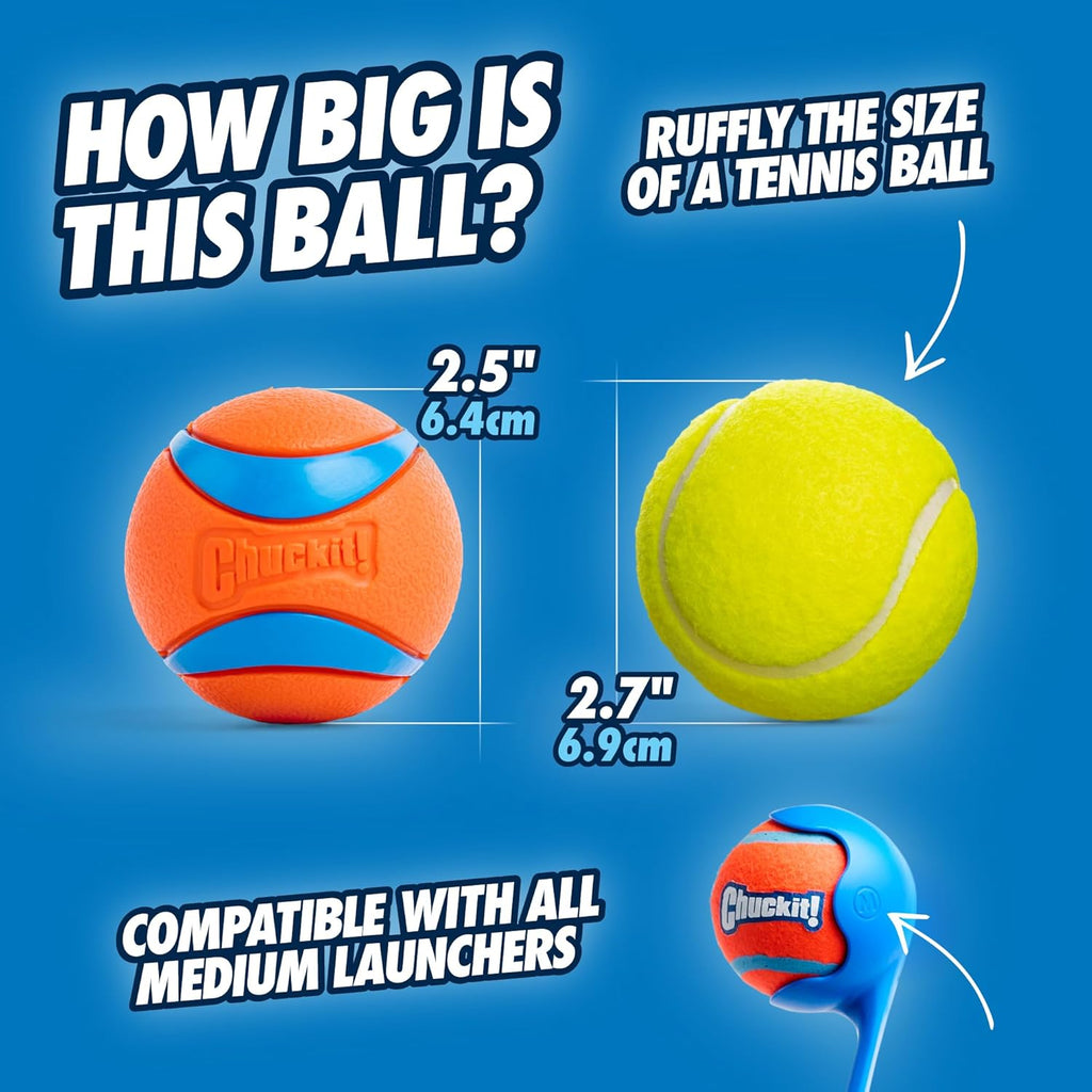 Chuckit! Ultra Ball Dog Toy - Medium Bouncy Fetch Balls For Dogs 20-60 lbs