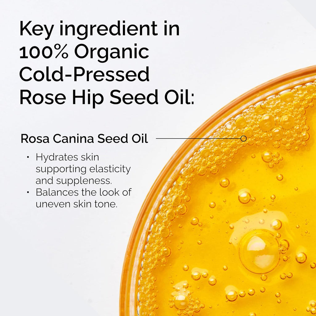 The Ordinary 100% Organic Cold-Pressed Rose Hip Seed Oil, Addresses Signs of Aging by Improving the Appearance of Uneven Skin Tone, Supporting Skin Elasticity, 1 Fl Oz