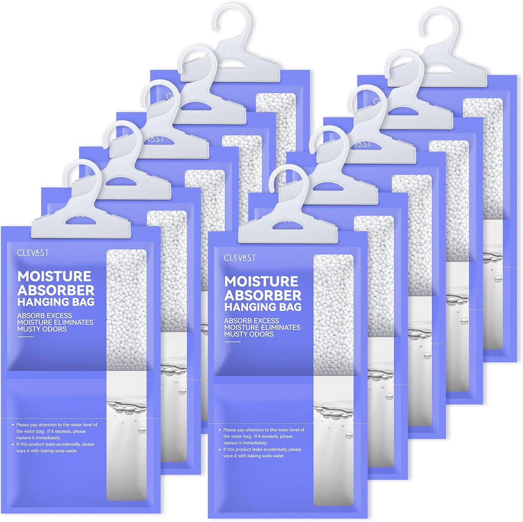 CLEVAST Moisture Absorbers Packets 10 Pack, Dehumidifier Bags for Closet