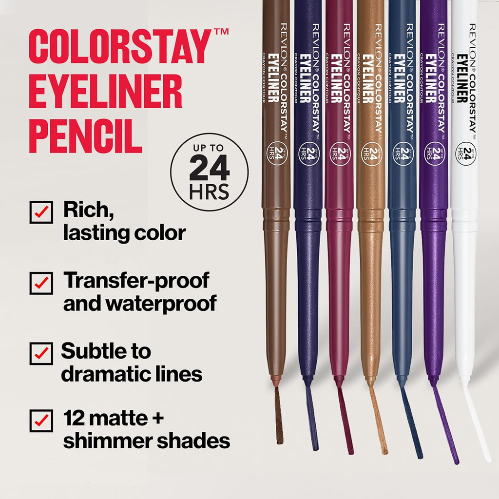 Revlon ColorStay Pencil Waterproof Eyeliner, Smudge-Proof, Eye Makeup with
