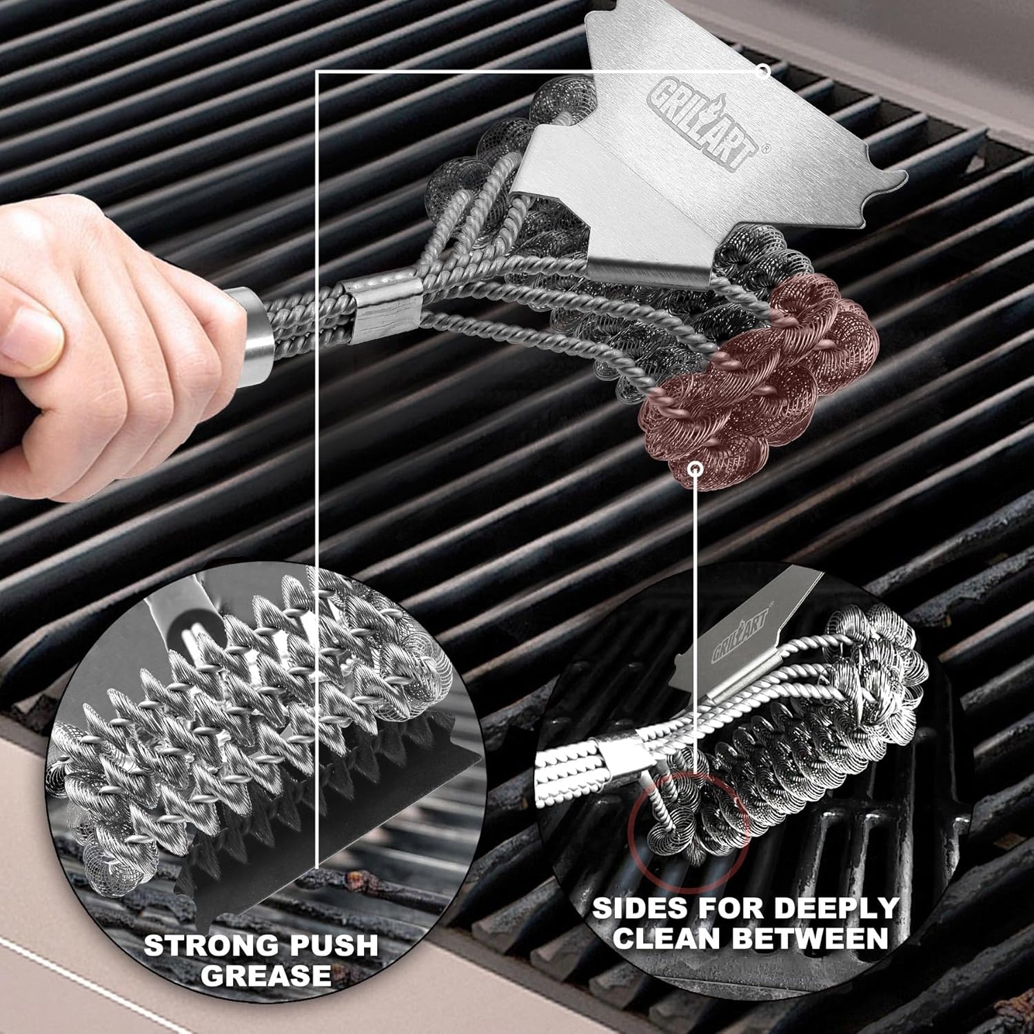 Grill Brush and Scraper Bristle Free ‰ÛÒ Safe BBQ Brush for Grill ‰ÛÒ 18''