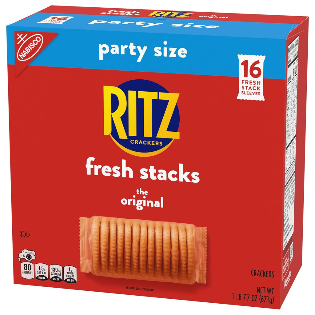 RITZ Fresh Stacks Original Crackers, Party Size, Travel Snacks, 23.7 oz (16