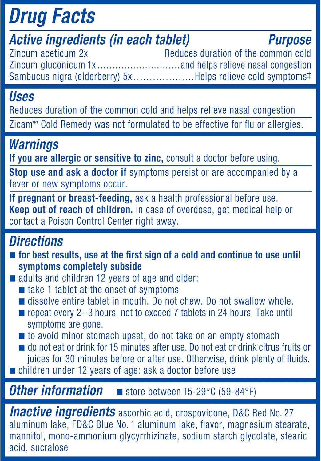 Zicam Cold Remedy Zinc RapidMelts, Elderberry Citrus Flavor, Homeopathic