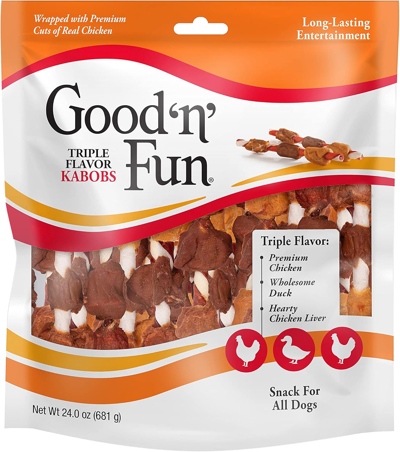 Good ‰Û÷n‰۪ Fun Triple Flavor Kabobs Chews for All Dogs, 24 Ounces, Treat