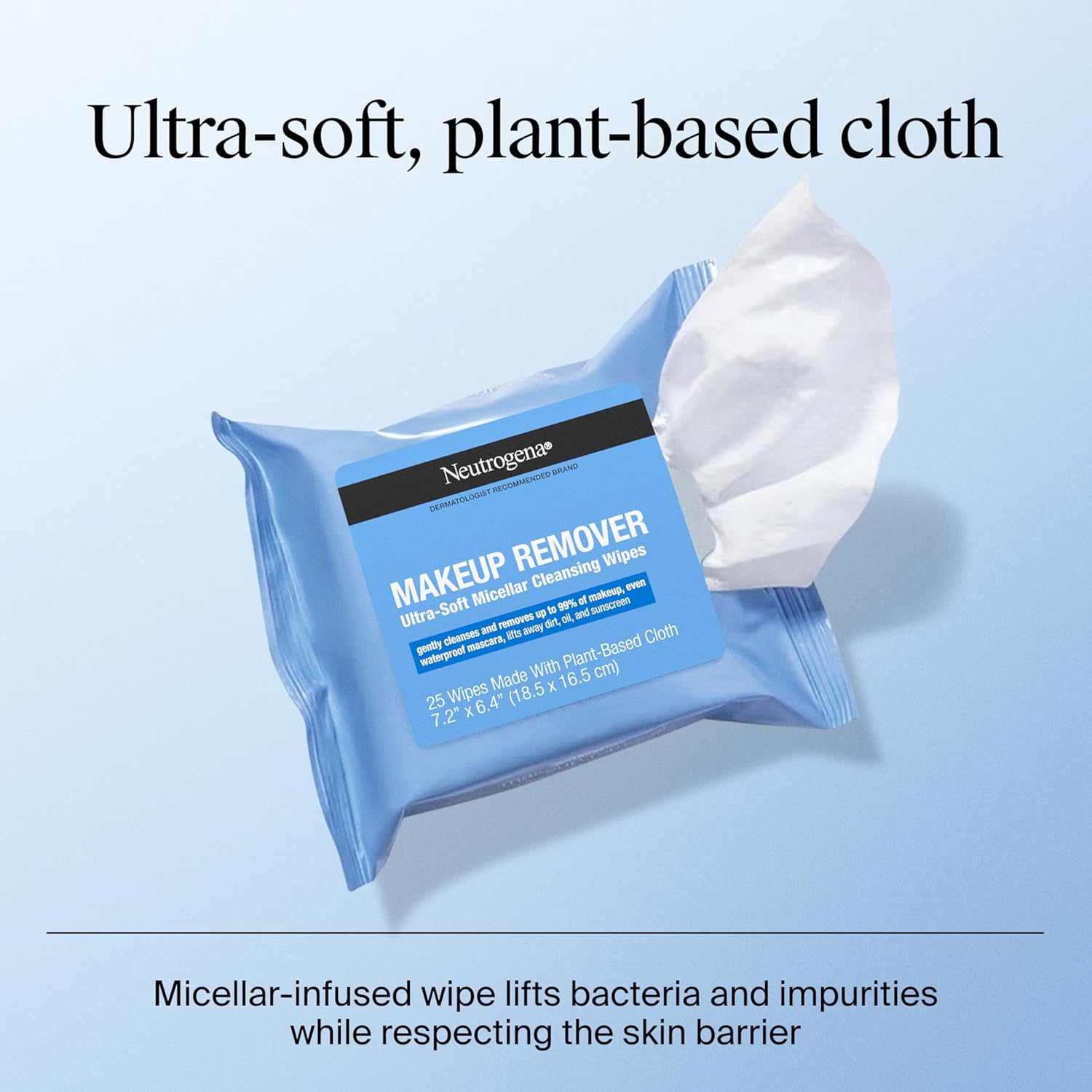 Neutrogena Makeup Remover Wipes Micellar Alcohol-Free Face Towelettes Remove