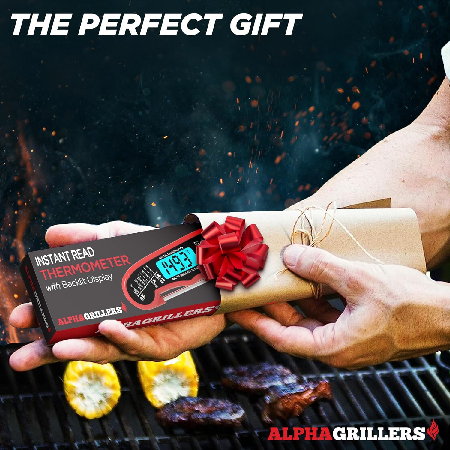 Alpha Grillers Meat Thermometer Digital ‰ÛÒ Instant Read Food Thermometer for Cooking & Grilling ‰ÛÒ Professional Kitchen Gifts for Men, Dad & Mom