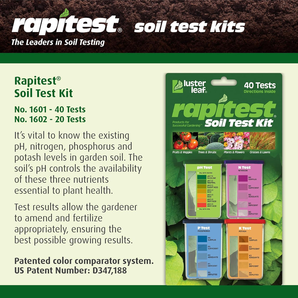 Rapitest Soil Test Kit for Gardens, Vegetables, Flowers and Lawns. USA