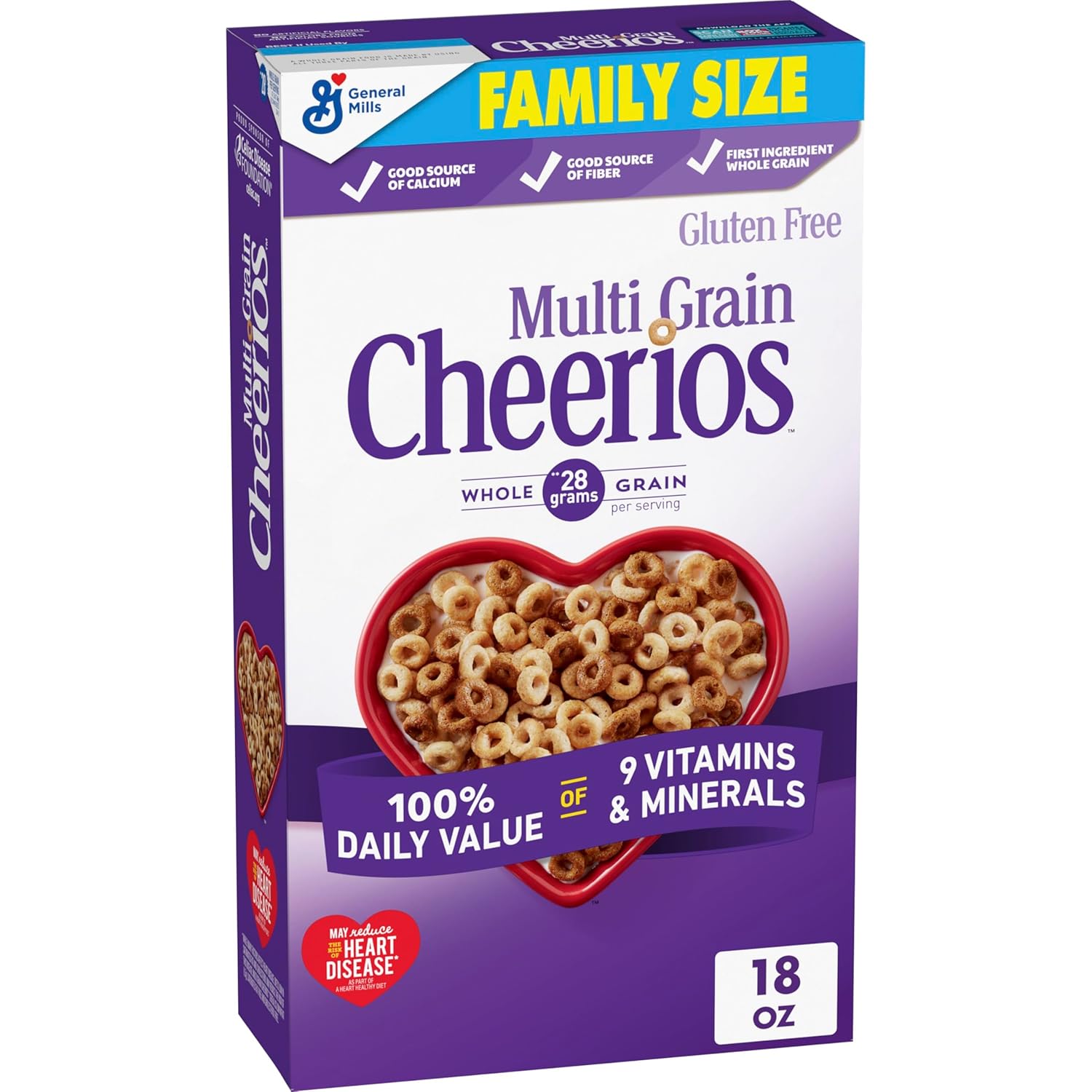 Multi Grain Cheerios, Heart Healthy Breakfast Cereal, Gluten Free, Family