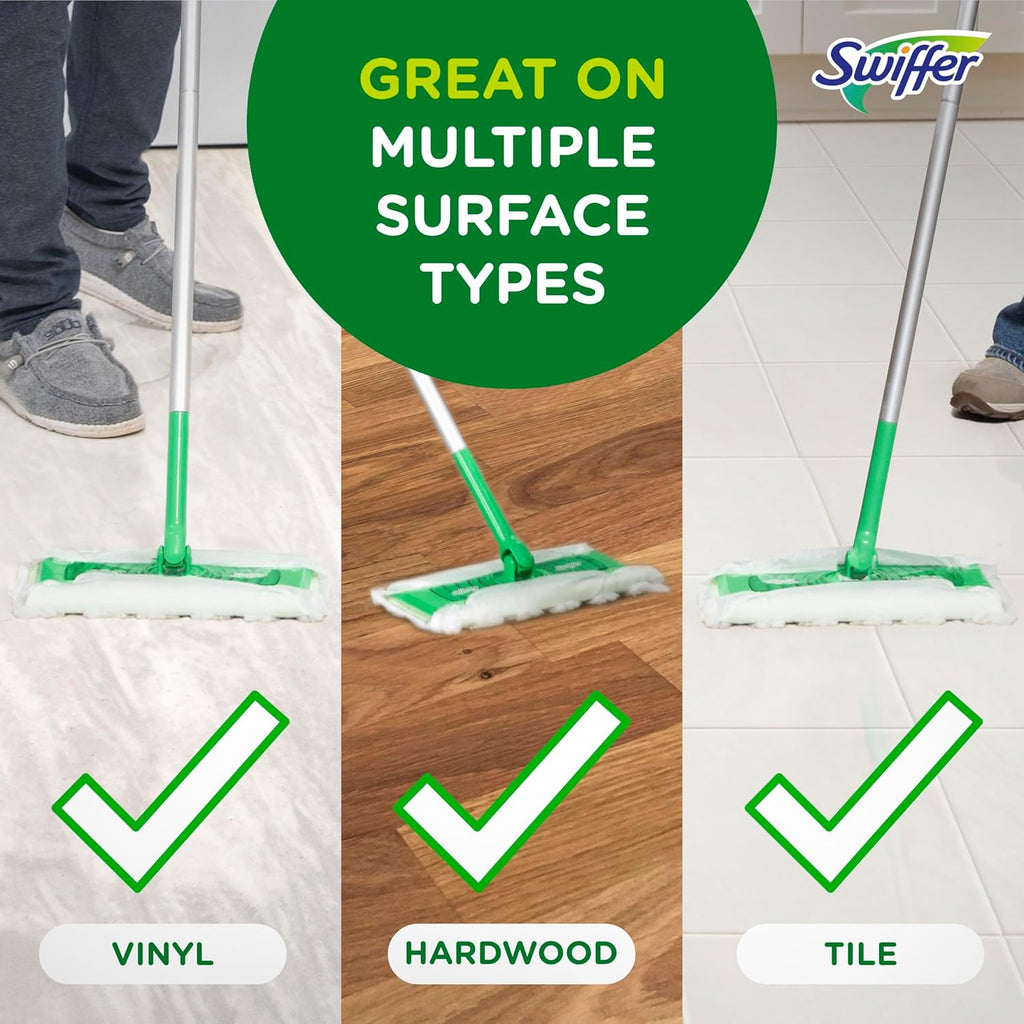 Swiffer Sweep + Mop, Dry Pads Refill, Floor Cleaner for Dirt, Dust, Hair